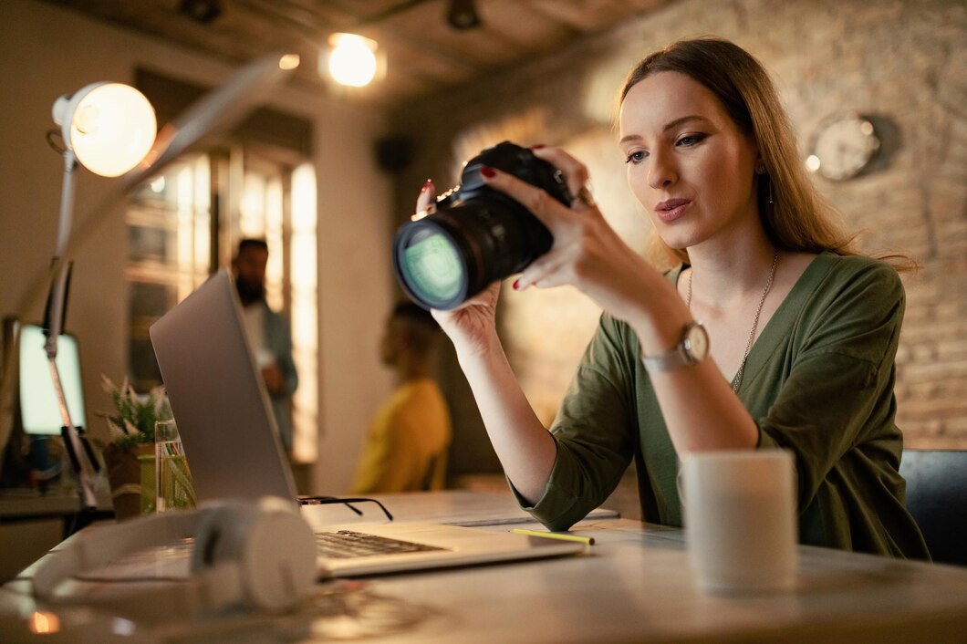 low-angle-view-female-photographer-looking-photos-camera-while-working-late-office_637285-2600.jpg